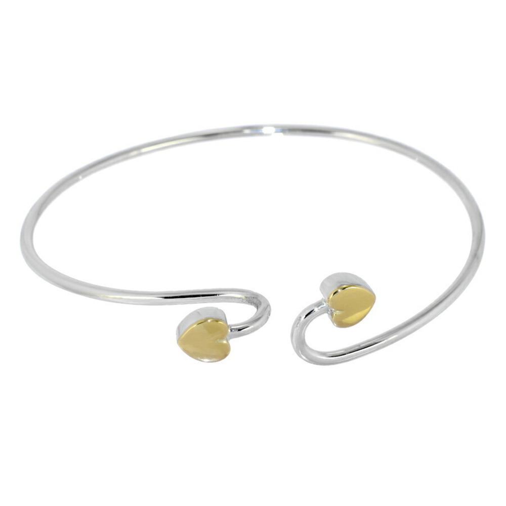 Tiffany Solid Double Heart Bangle Bracelet Silver… - image 2